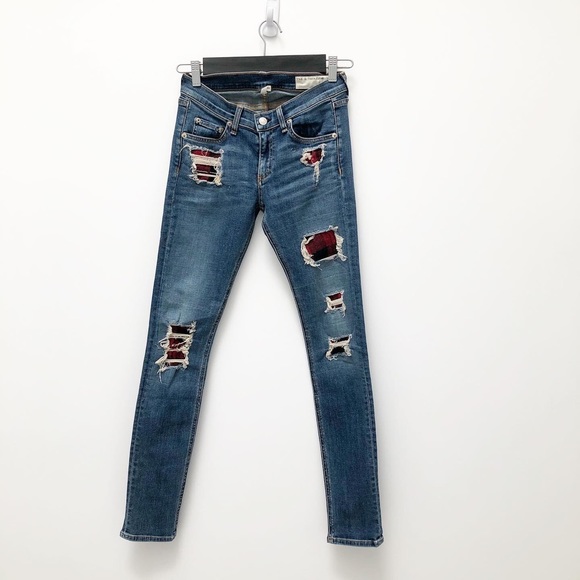 rag&bone skinny Sloane Plaid jeans - Picture 2 of 8